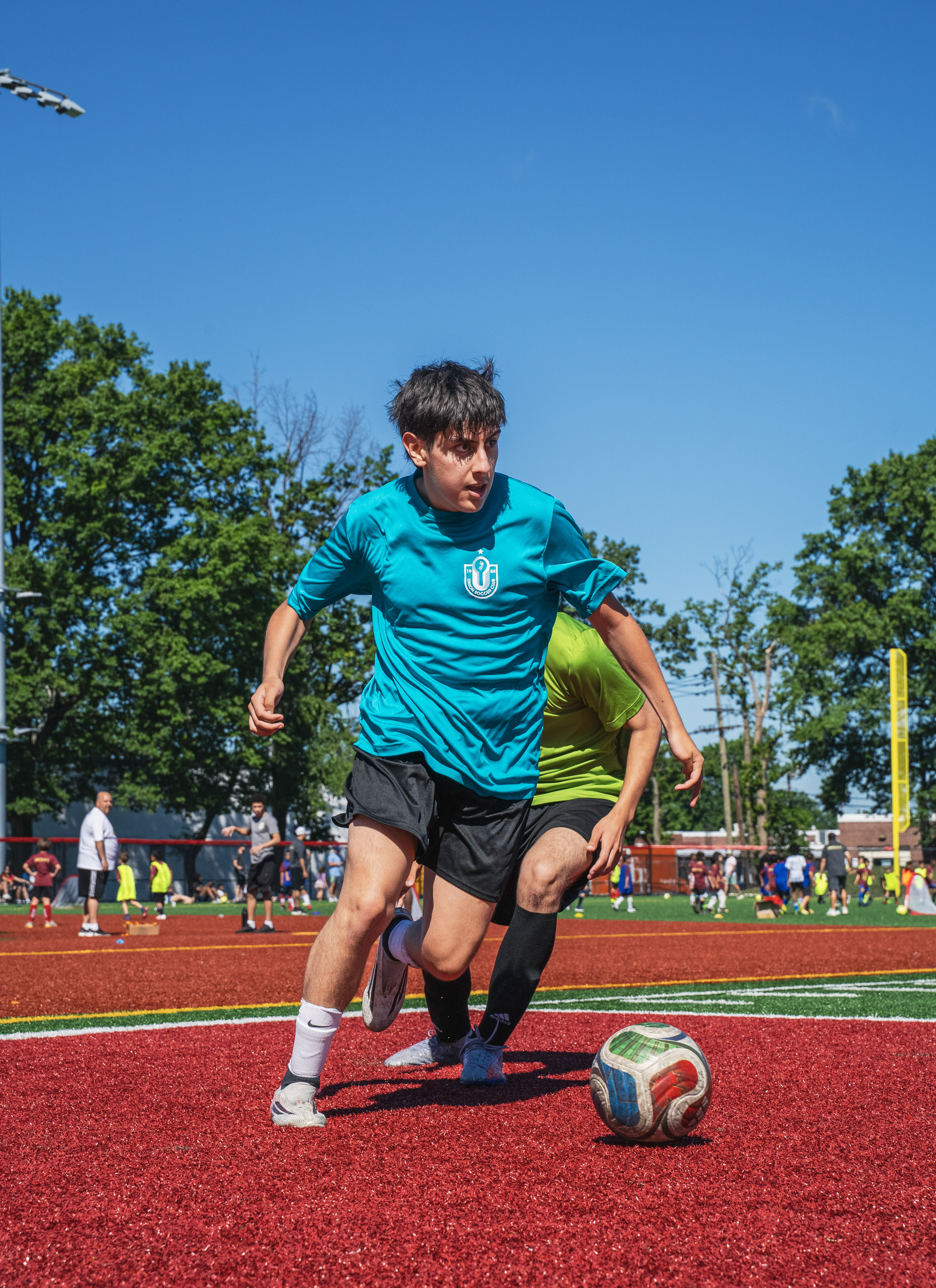 Soccer action shot